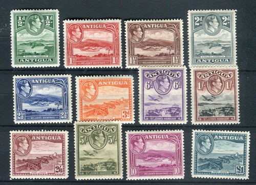 Antigua kgvi 1938 set - antigua, 1938-51