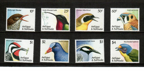 Antigua 1990 birds set of - -,